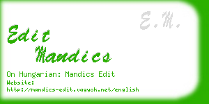 edit mandics business card